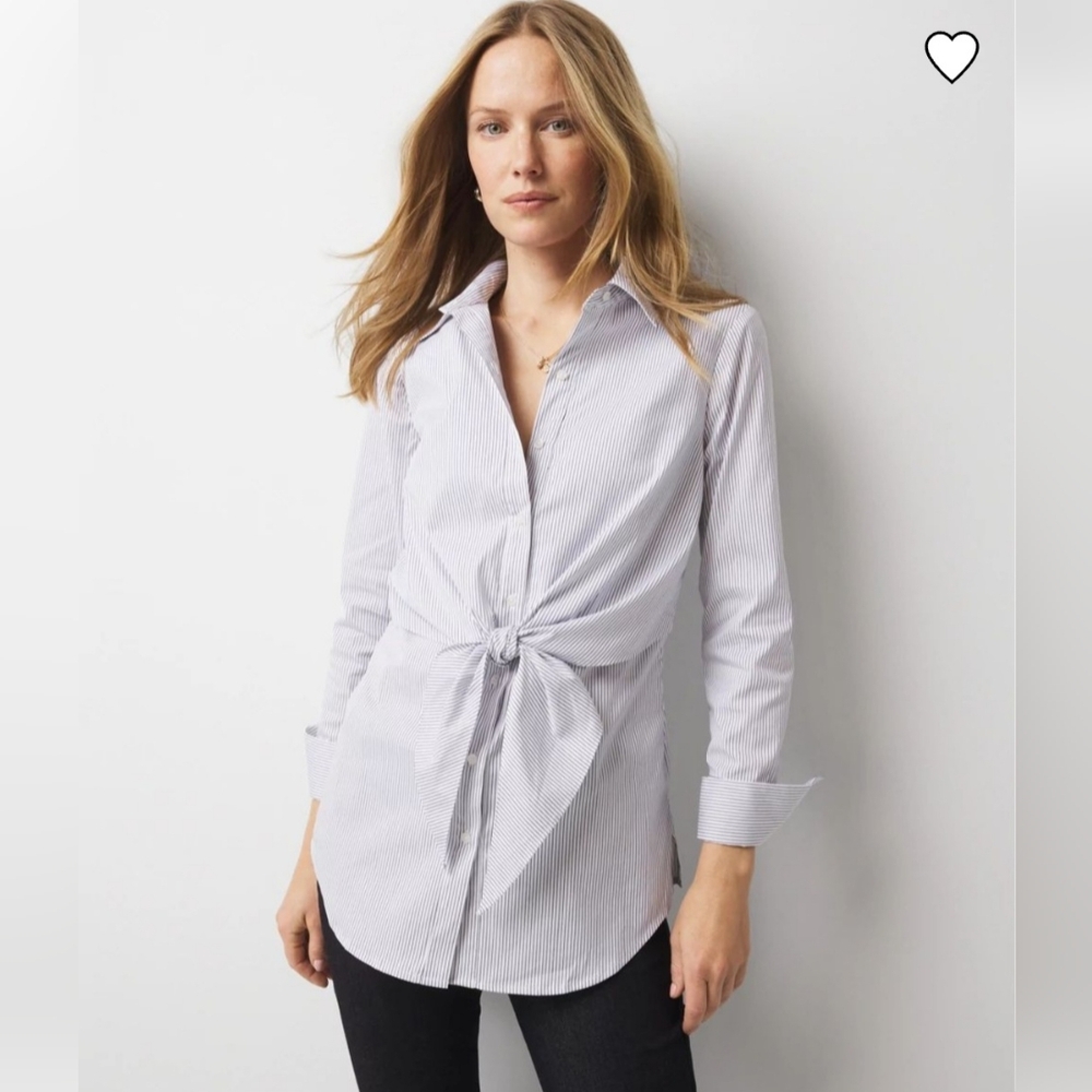 WHBM blue stripe dress shirt